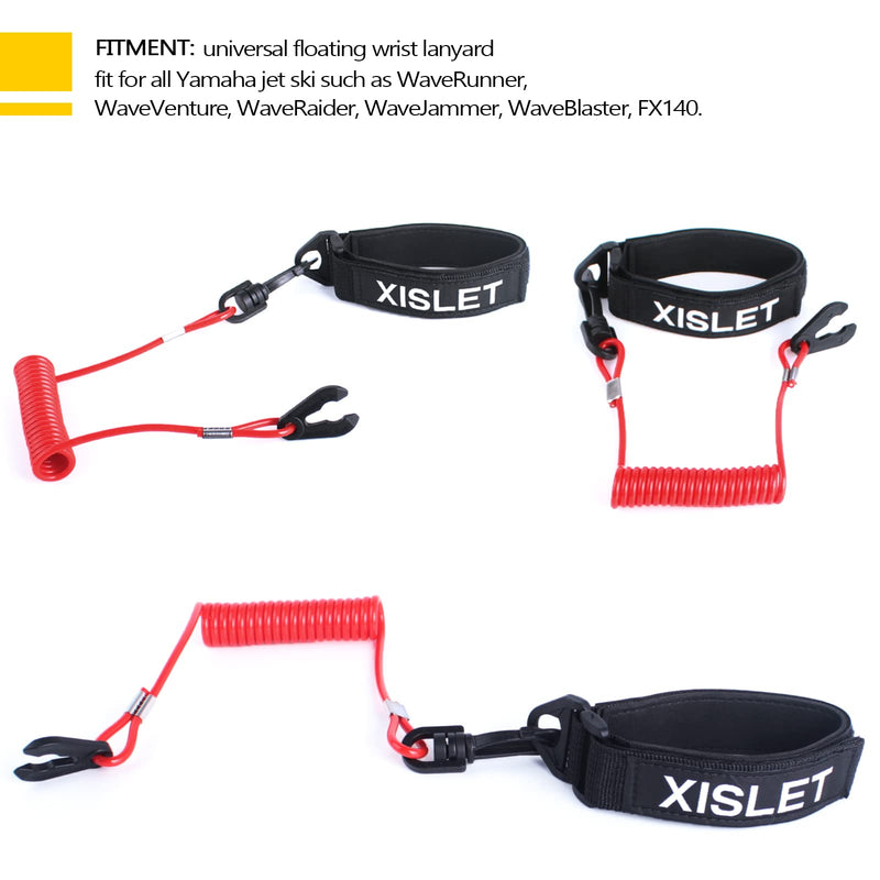 Xislet Yamaha Jet Ski Key Lanyard for Waverunner VX Cruiser FX Engine Safety Stop Tether Yamaha Kill Switch Lanyard Replace EW2-68348-00-00 Aftermarket 6K8-82556-00-00 Jet Ski Accessories