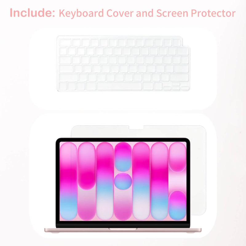 Feams for MacBook Neo 13 Inch Case 2026 A3404, Stylish Protective Clear Case Hard Shell Transparent Cover for MacBook Neo 13 Inch 2026 (A18 Pro Chip) with Keyboard Cover, Colorful Polka Dot