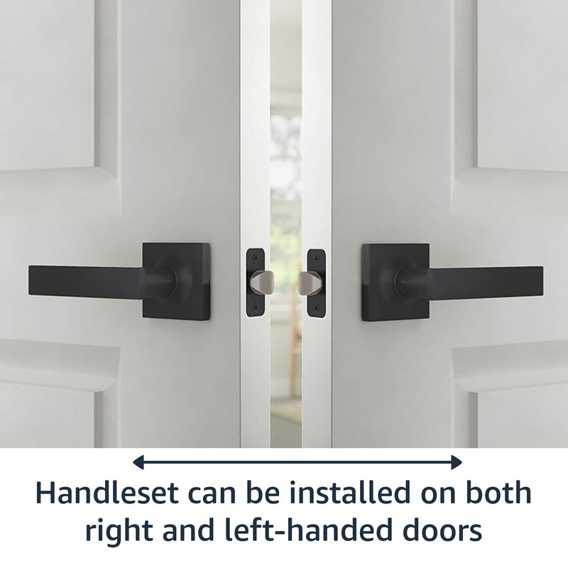 Amazon Basics Contemporary Stamford Passage Door Lever, Easy Installation, Matte Black, 1-Pack 1 Pack