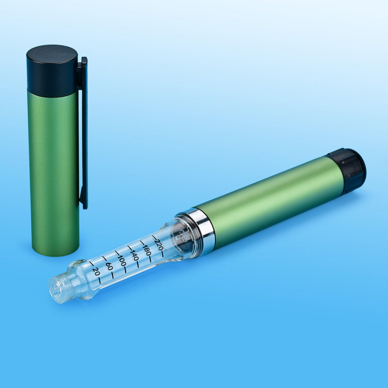 60 Unit Peptide Pen, Research Reusable Peptide Pen Injector with Protect Case, Clear Scale Design, Universal Compatibility for 3ml Cartridges (Green)