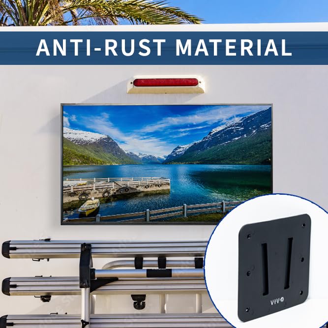 VIVO Anti-Rust Quick Release Plastic Polymer RV TV Mount Set for up to 43 inch Screens, VESA 100x100mm, Holds up to 30 lbs, includes 2 Wall Plates and 1 VESA Bracket, Black, MOUNT-VWRV1-3 Double Wall Plate