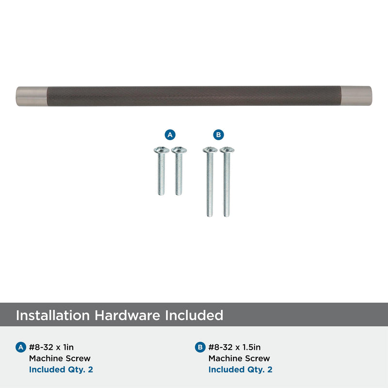 Amerock | Cabinet Pull | Satin Nickel/Oil-Rubbed Bronze | 10-1/16 inch (256 mm) Center-to-Center | Esquire | 1 Pack | Drawer Pull | Drawer Handle | Cabinet Hardware Satin Nickel/Oil Rubbed Bronze