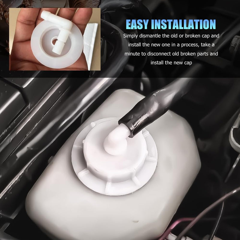 Coolant Reservoir Overflow Tank Cap, Radiator Coolant Cap, Expansion Tank Cap with Joint, Plastic Engine Coolant Expansion Reservoir Cap Replacement for Honda Accord Civic Pilot #19106-RNA-A48