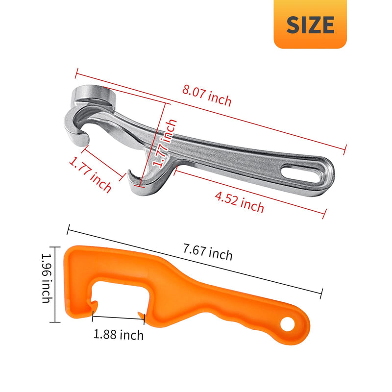 1Pcs Aluminum 3Pcs Plastic Bucket Lid Opener 5 Gallon Paint Can Opener Lid Wrench Metal Can Opener for Home Industrial