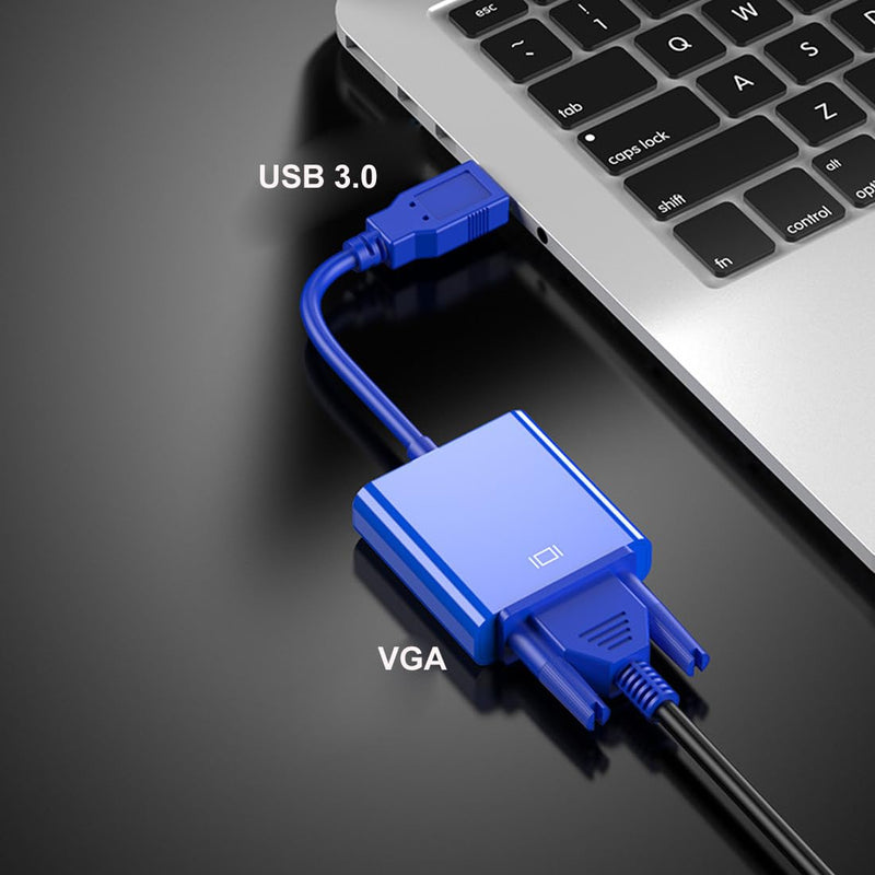 RIIPOO USB to VGA Adapter Converter - USB 3.0 Male to VGA Female Video Converter for Windows 11/10/8.1/8/7, Monitor Connection Made Easy