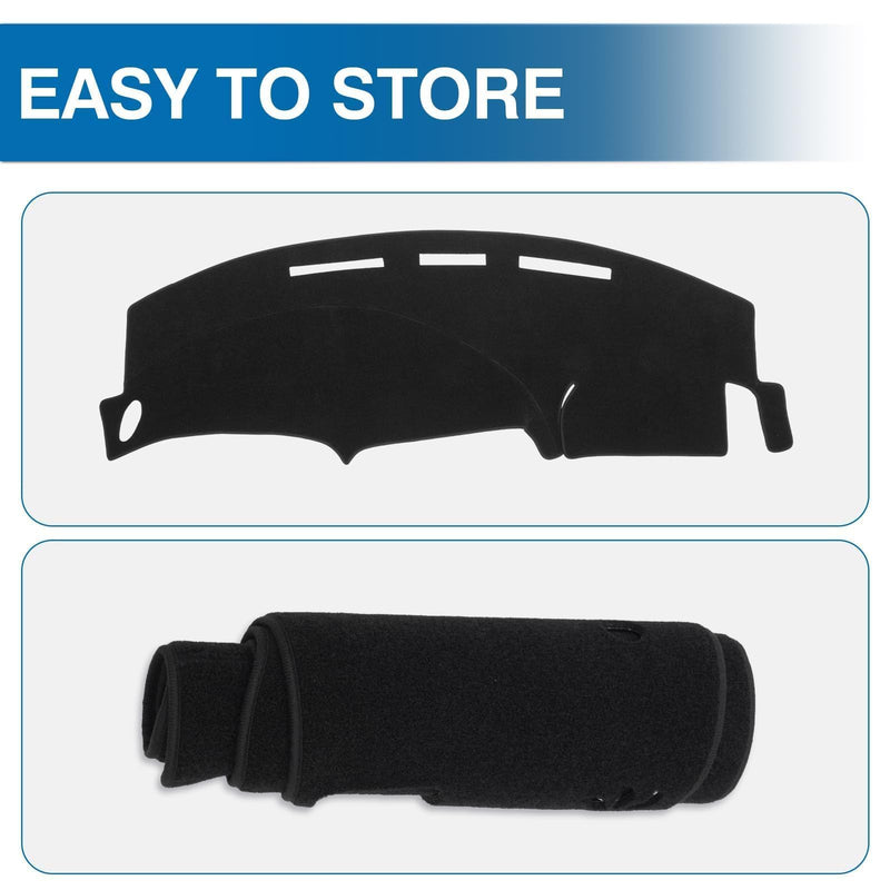 KUST Car Dash Cover for Ford F150 F-150 1997 1998 1999 2001 2002 2003/Ford Expedition 1997-2002 Left Hand Driving Polyester Non-Slip Center Console Dash Cover Custom Fit Dash Mat Sunshade Black Dash Cover for Ford F-150 1997-2003
