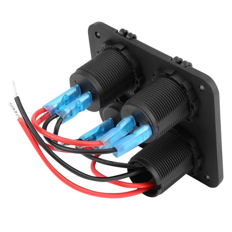 Waterproof 4 Gang Marine Boat ON/Off Toggle Switch Panel & 4.2A Dual USB Socket & Voltmeter & Cigarette Lighter Blue LED Light(Blue)