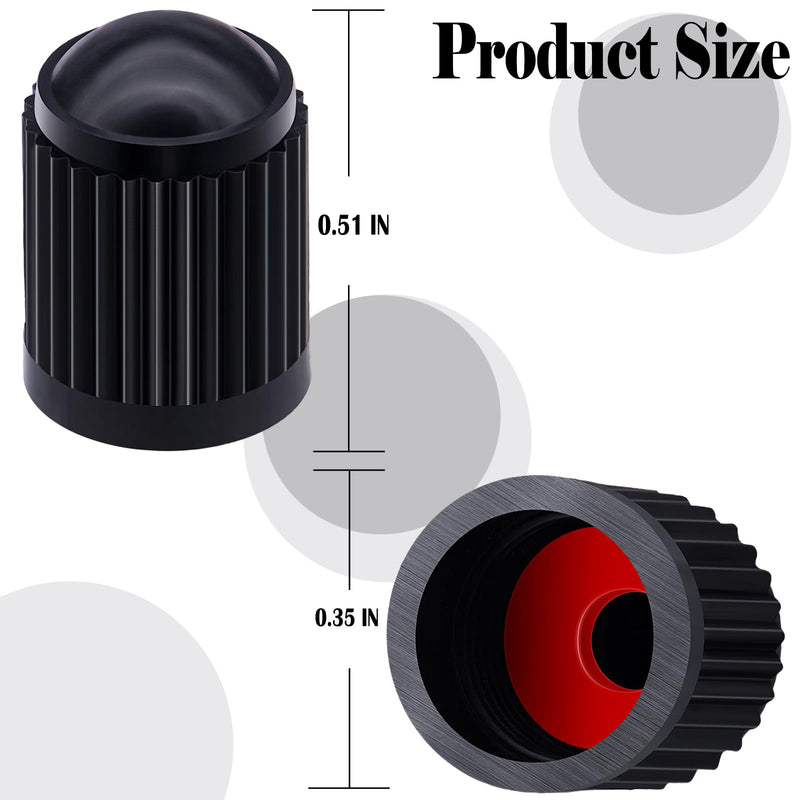 15PCS Plastic Tire Valve Stem Caps, Corrosion Resistant, with O Rubber Ring, Airtight Seal Heavy Duty Dustproof Tire Valve Stem Covers for Cars, SUV, Trucks, Bikes, Motorcycles, Bicycles(Black) 15 pcs Black