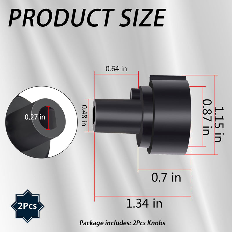 Replacement Knob(2Pcs) Compatible with Brondell Bidet Toilet Seat Non-Electric Bidet(For the center plastic section only) - Black (2) 2