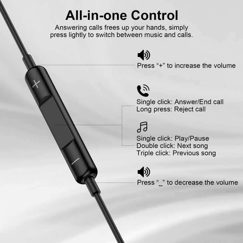 Samsung Wired Earbuds Ear Buds for Galaxy A17 A16 5G A06 A15 A57 A37 S26 | S26 Ultra S26 Plus S25 S24 S23 A56 A54 A36,USB C Headphones Earbuds in-Ear Type C Earphones Wired with Mic for iPhone Black