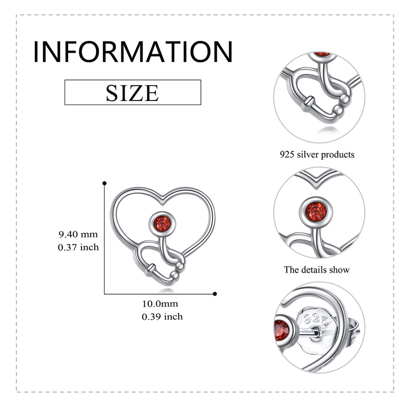 VONALA Sterling Silver Cat / Cow / Pig / Bunny / Squirrel / Giraffe / Highland Cow / Lion / Chicken / Ladybug / Star / Moon Stud Earrings for Women Cute Animal Post Earrings Hypoallergenic Animal Jewelry Gift for Teens Girls Stethoscope