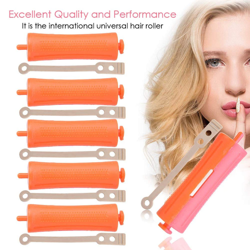 Hairdressing Perm Rods, SH-10 (9x2.4cm) Anti-Skid Hair Rollers for Hairdressing Hair Styling Heat Perm Wave Rod with Rubber Band for DIY Hair Styling and Curling | Thickened Anti‑Slip Design, Concave Even Penetration, Comfortable Grip, 6Pcs Set, Univer...