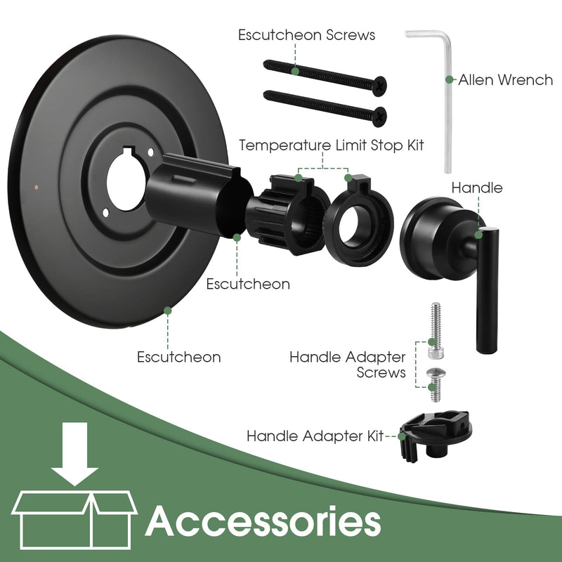 Shower Valve Handle for Moen T2901BL Gibson Shower Trim Kit,Matte Black
