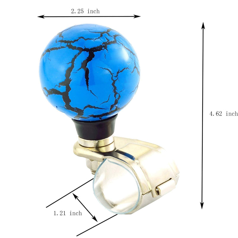 Steering Wheel Knob Spinner Round Ball Suicide Turning Driving Power Handle Universal Fit Most Vehicles Cars Trucks Tractors Mowers Forklifts Boat Golf Carts (Blue) Blue