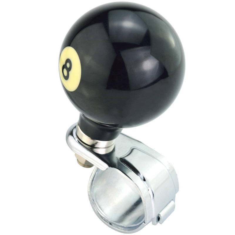 Lunsom 8 Ball Shape Wheel Spinner Resin Steering Suicide Knob Driving Power Handle Control Grip Booster Car Turning Aid Helper Fit Most Vehicle black 8
