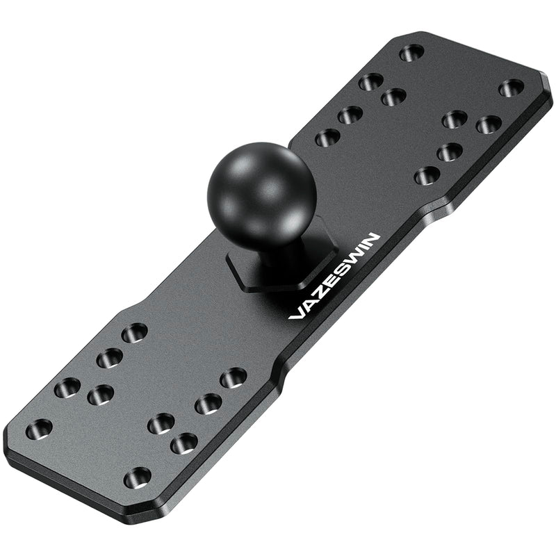 VAZESWIN 1" Ball Aluminum Alloy Fish Finder Mount, AMPS Rectangular Plate | for RAM Mounts B Size 1" Ball Double Socket Arm, Universal Marine Electronic Mounting Plate for Garmin, Lowrance, Humminbird