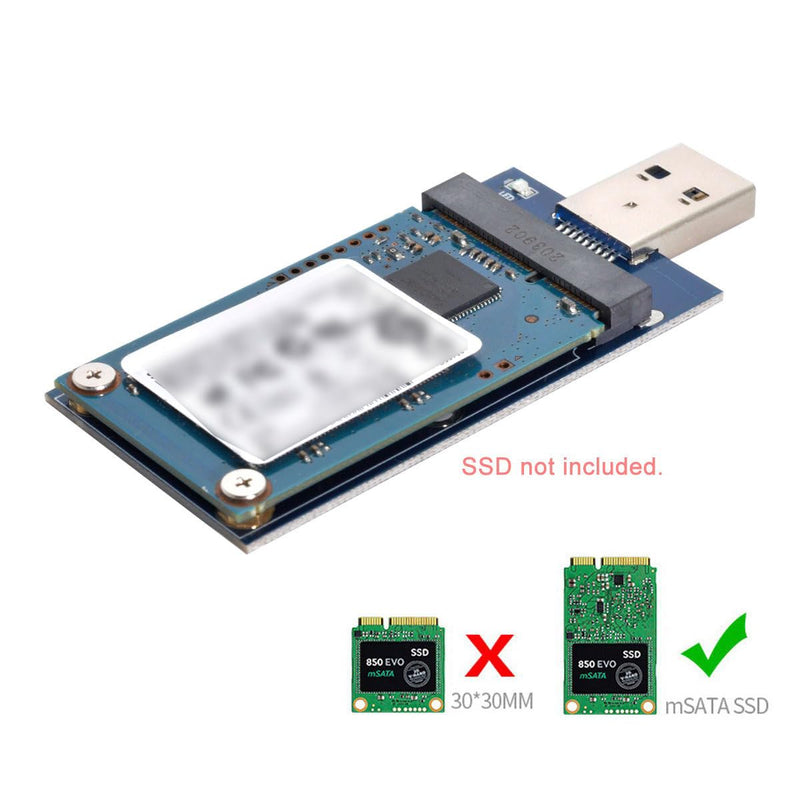 50Pin Mini PCI-E mSATA SSD to USB 3.0 Type-A External PCBA Conveter Adapter 5Gbps Pen Driver Card Enclosure with Case MSATA to USB3.0 with Cover