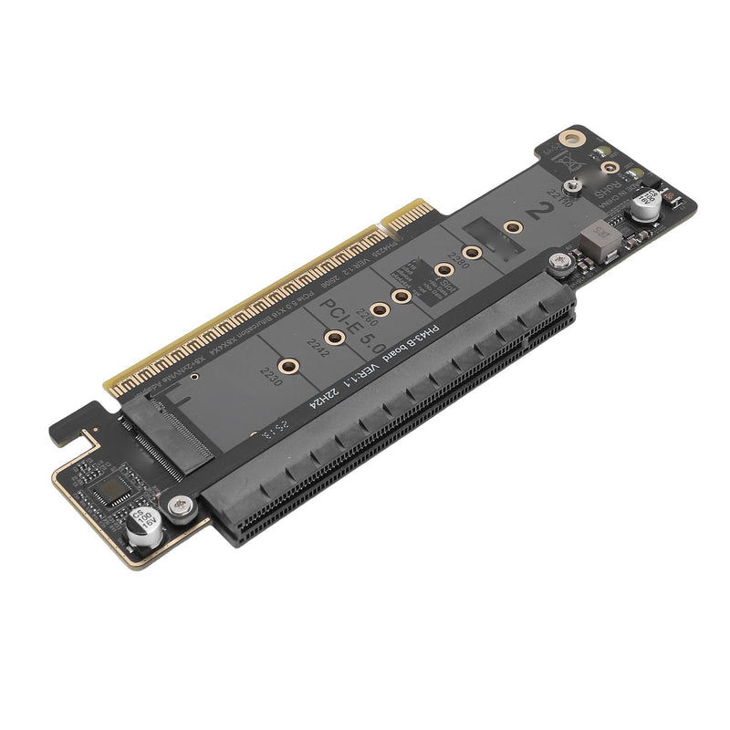 PCIe 5.0 X16 to Dual M.2 M Key Adapter Card, .2 PCIe NVMe Expansion Card, Supports X8 X4 X4 Split, to Adapter for High Speed SSD Expansion