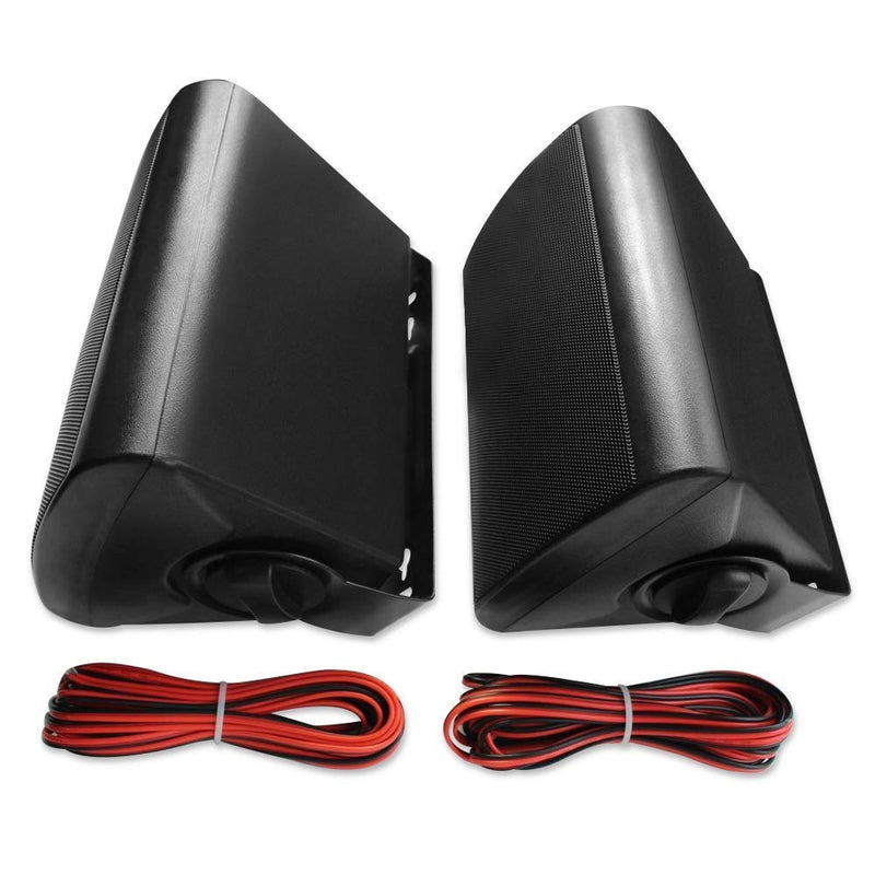 Herdio 4 Inches Passive Outdoor Speakers with 200Watt Powerful Bass Expansive Stereo Sound Coverage All-Weather Durability (Pair, Black)