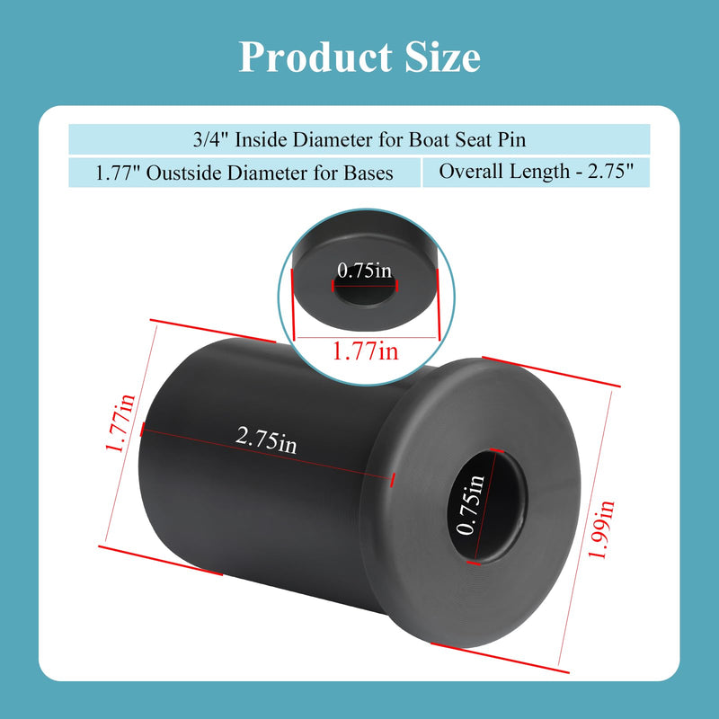 SP-14000 Boat Seat Rod Adapter Bushing, Converts 1.77 Inch Bases Accepts 3/4 Inch Boat Seat Pin Post, Fits for Attwood Swivl-Eze SP14000 Series 3/4 inch Pin Boat Seat Pedestal Kit 2 Pack