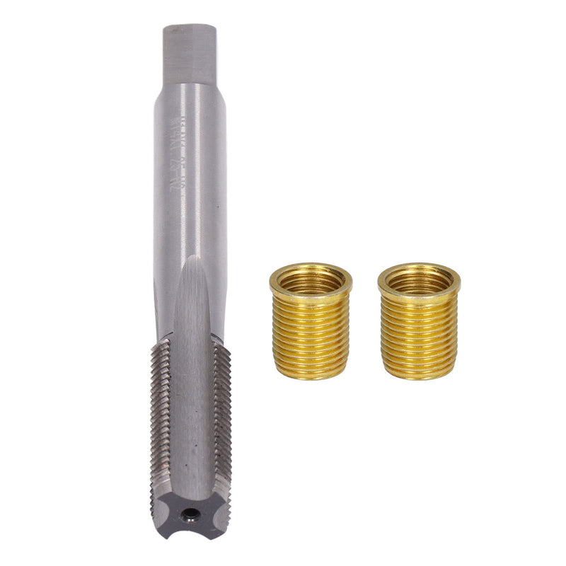 Spark Plug Thread Repair Tools, High Strength Stainless Steel Thread Hole Repair Tools M12x1.25 Inserts M14x1.25 Tap 14mm Rethreaded Kit, Spark Plug Repair Tools for Engine Repair