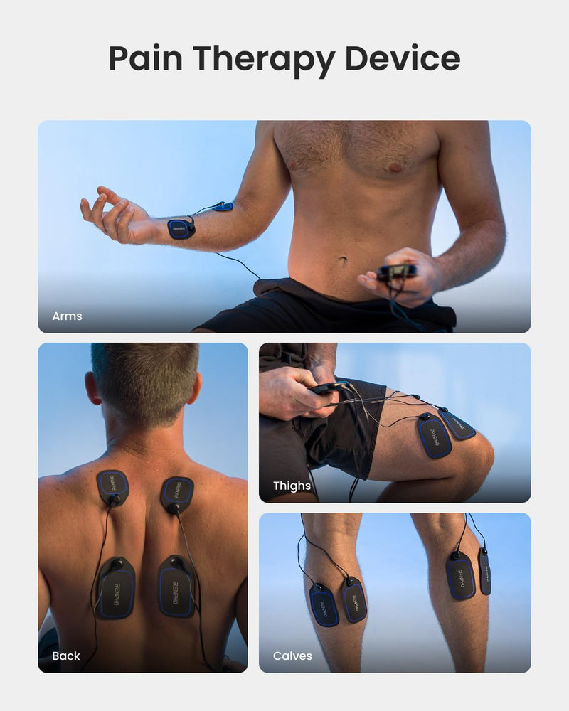 RENPHO TENS Unit Muscle Stimulator, 60 Programs EMS Unit for Back Pain Relief, Rechargeable TENS Machine with 20 Intensities, Muscle Growth Massager for Sciatica Shoulder Neck 8 Electrodes Pads