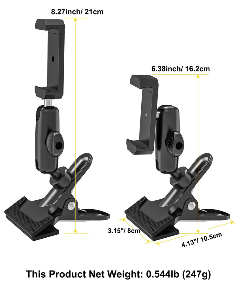 Sun Visor Car Phone Mount, Upgrade Durable All Metal Phone Holder | Car Visor Accessories for Women Men, 360° Adjustable Arm Visor Cell Phone Clip for iPhone 17 16 15 14 Pro Max, Galaxy, 4-7"