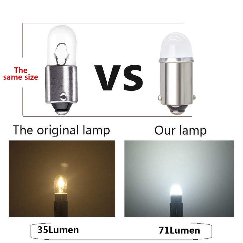 Yoper BA9S 53 57 1895 64111 LED Light Bulb for Car 12V White White Color