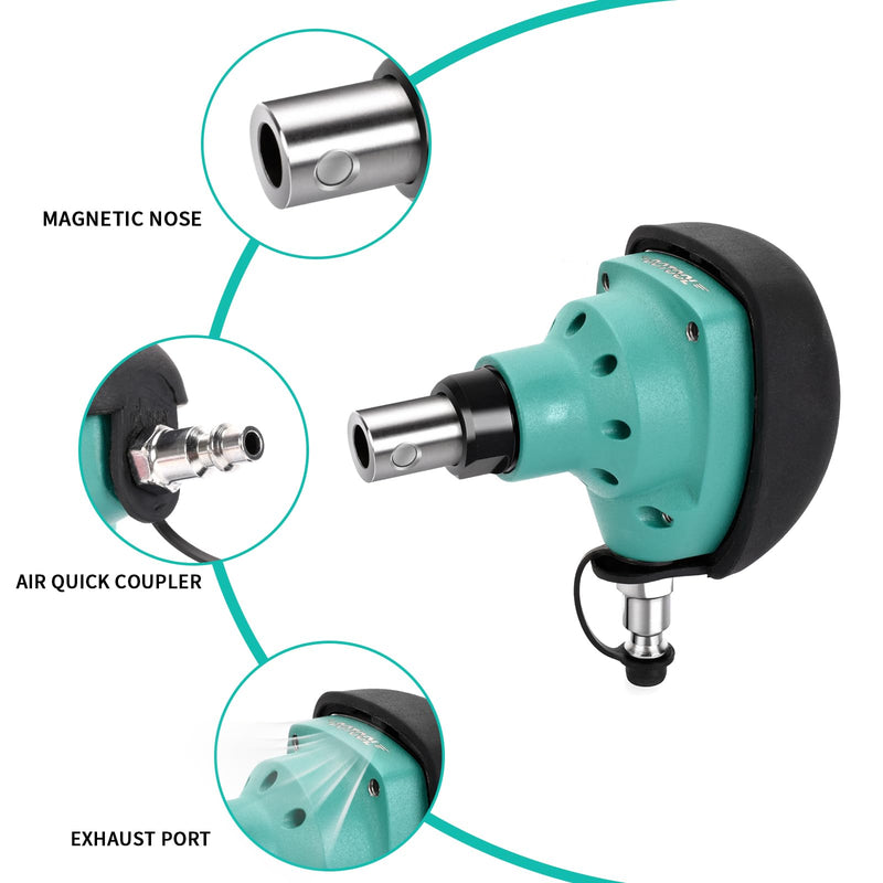 Dotool Palm Nailer, Pneumatic Palm Nailer with Magnetic Tip, Metal Connector Nailer, Pneumatic Nail Hammer for Joist Hangers, Tight Spaces