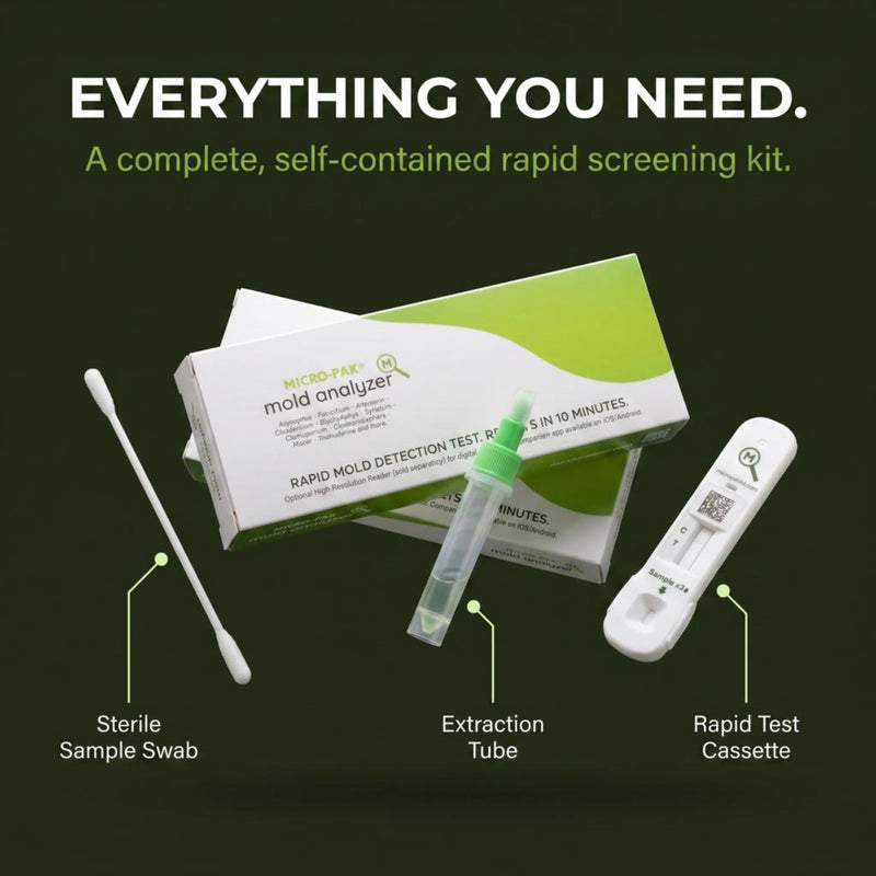 Mold Analyzer, Easy Professional Mold Detection Kit, 1 Pack | Easy At-Home Mold Detection, Fast, Accurate 10-Minute Results, DIY Testing Kit for Homes, Apartments, Bathrooms, HVAC & More