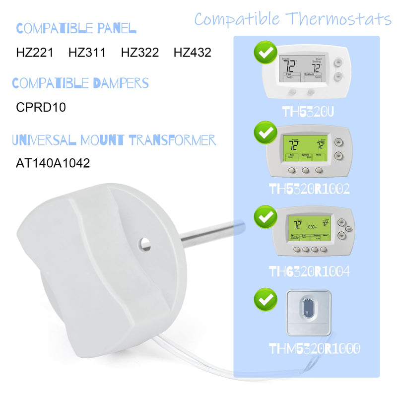 New CECOMINOD032202 C7735A1000 Discharge Air Temperature Sensor Compatible with Honeywell Zone System, Thermostats TH5320U TH5320R1002 TH6320R1004 THM5320R1000, Panel HZ221 HZ311 HZ322 HZ432