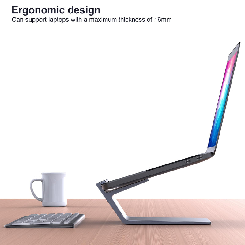 Laptop Stand, Aluminum Notebook Holder Riser Heat-Vent for MacBook Air/Pro, Dell, HP, Lenovo, Microsoft Surface, Samsung 11-16 inches Notebook