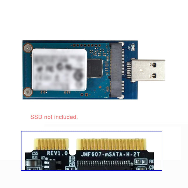 50Pin Mini PCI-E mSATA SSD to USB 3.0 Type-A External PCBA Conveter Adapter 5Gbps Pen Driver Card Enclosure with Case MSATA to USB3.0 with Cover
