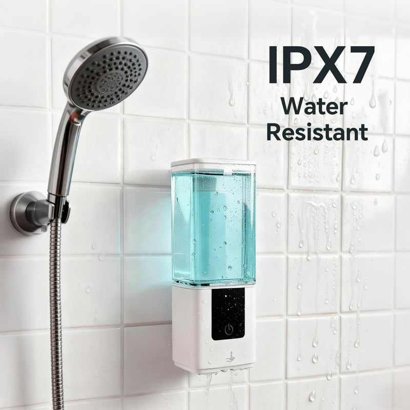 LAOPAO Automatic Soap Dispenser Wall Mount Rechargeable Liquid Soap Pump for Kitchen, Touchless Soap Dispenser for Dish/Hand/Shower Soap, Home & Commercial, 540ml, White
