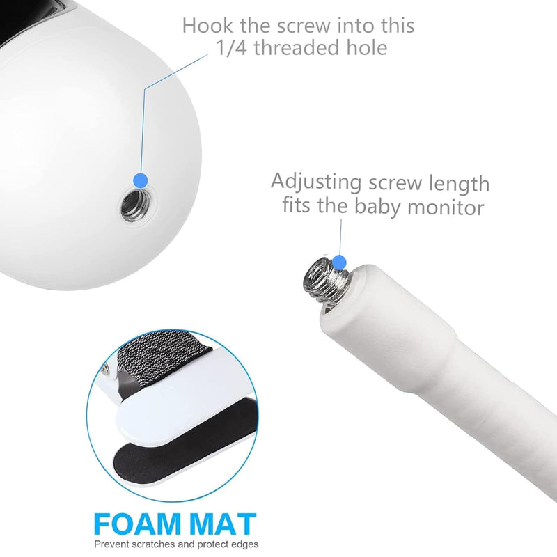 Baby Monitor Mount Compatible with Momcozy BM01/BM03/BM04 | Adjustable Angle, Flexible Mounting, Drill-free installation, Universal Compatibility Clamp Mount