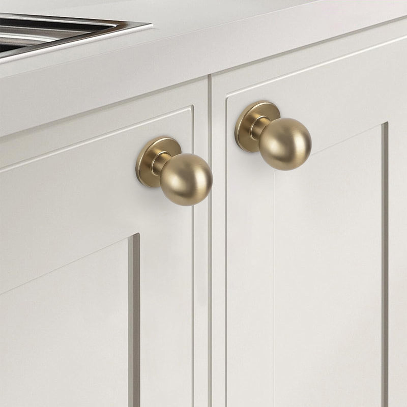10 Pack Kitchen Cabinet Knobs Champagne Bronze Cabinet Knobs Drawer Knobs Kitchen Hardware 1" Hole Center (Knobs) 10