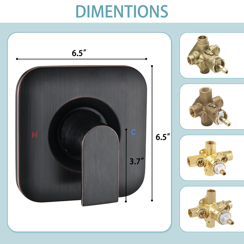 Trim Kit Compatible with Moen Shower Faucet (Valve& Catridge Not Inclued), Volume and Temperature Control Level Handle, Oil Rubbed Bronze