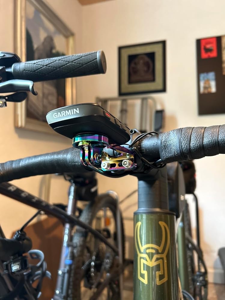 Mount for Garmin Edge 1040 840 830 530 Extended Out Front Mount Compatible with Sports Action Camera and Bicycle Flashlight Black