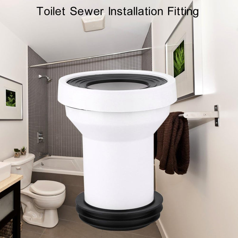 Toilet Drain Pipe Adapter, Plastic Toilet Sewer Drain Pipe Installation Sealing Fitting Accessory Connection Part for Bathroom Toilet