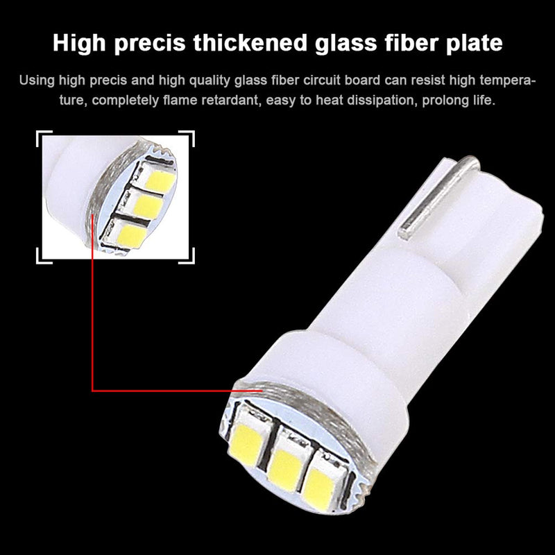 cciyu 10 Pack White T5 73 Wedge 3-3014SMD Instrument Gauge Dash Light LED Bulbs Replacement fit for 1996-1997 1999-2003 For GMC Yukon XL 1500 K3500 Suburban K2500 K1500 Savana 1500 Sierra 2500 HD