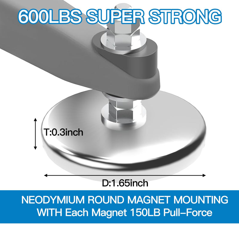 600 pounds Magnetic roof Mount for starlink,Strong Neodyminum Round Magnet mounting kit for starlink V2(Gen2) Dish,Each Magnet with 150 pounds Pull-Force for starlink Antennas Internet kit Satellite