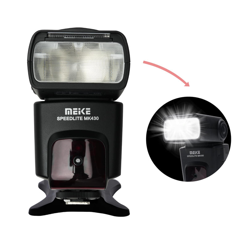 Meike 430N TTL Speedlite LCD Display Shoe Mount Flash Compatible with Nikon F System Digital SLR Cameras D3400 D3300 D3200 D5600 D850 D750 D7200 D5300 D5500 D500 D7100 D3100 etc MK-430N