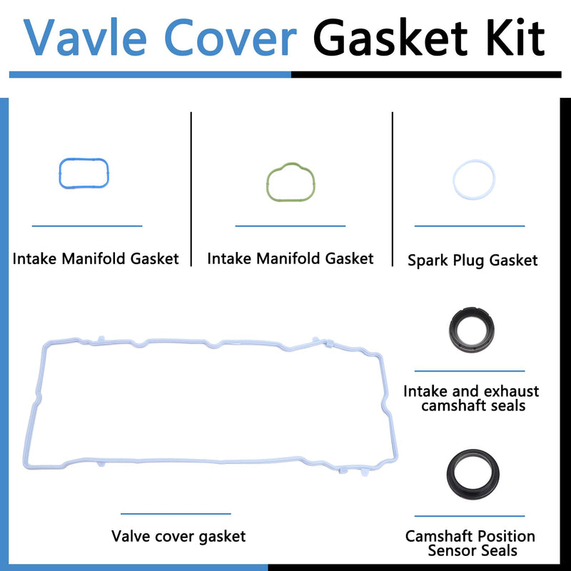 VS50805R Valve Cover Gasket Kit Set MS97204 Compatible with 2011-2020 3.6L V6 Dodge Avenger Challenger Durango Grand Caravan Journey Ram 1500 Cherokee Grand Cherokee Wrangler 200 300