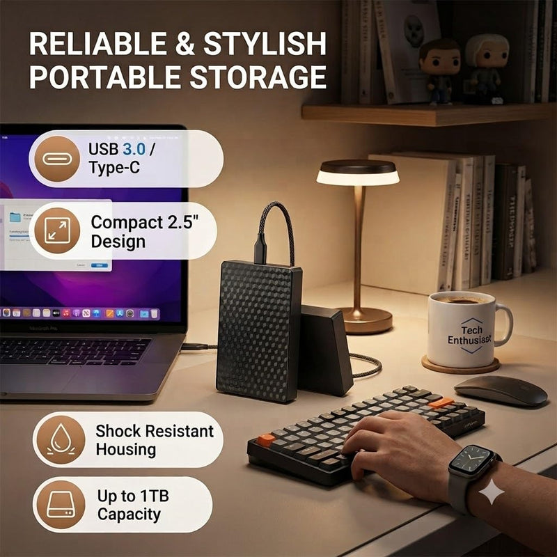1TB Portable External Hard Drive HDD,External Solid State Drive USB 3.0 for PC, Mac, PlayStation 1TB