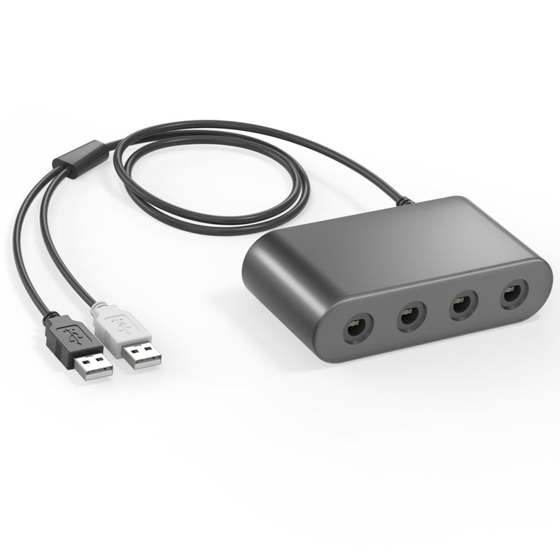Gamecube Controller Adapter for Wii U, PC Windows, Nintendo Switch/OLED/Switch 2 Gamecube Converter, Support 4 Gamecube Controller to Play Supper Smash Bros with 3.3ft Long Cable