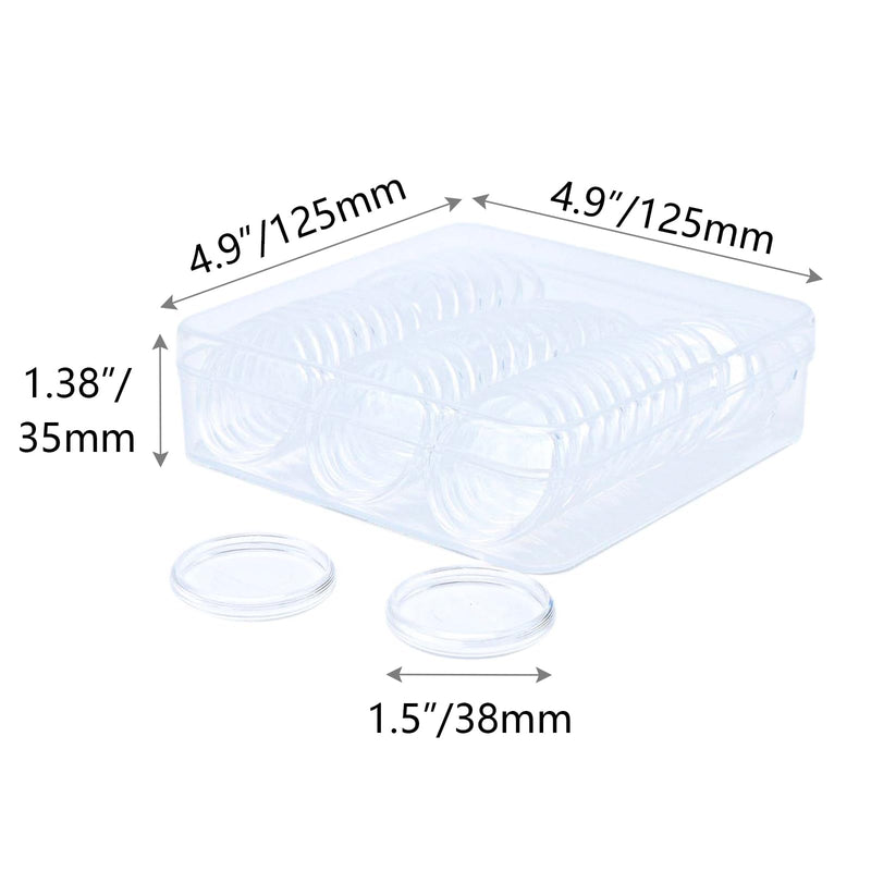 NatSumeBisics 50 Expansion Discs Notebooks Planner Disc, Clear DiscBound Discs with Box Holder 1.5" Mushroom Rings DIY Notebook Binding System Accessories (1.5“) 1.5“ Discs