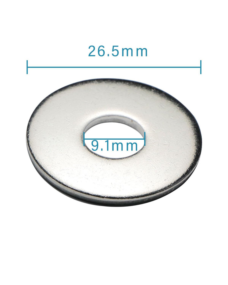 IMScrews M8 Extra Large Flat Washers - 304 Stainless Steel Washers GB5287 - Heavy-Duty Hardware for Superior Load Distribution - Pack of 50