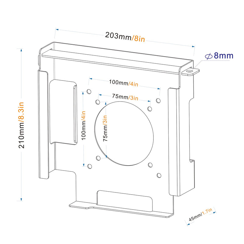 Anti-Theft Mount for Mac Mini - Wall, Under Desk, or Monitor VESA Mount for Mac Mini 2018-2021 M1