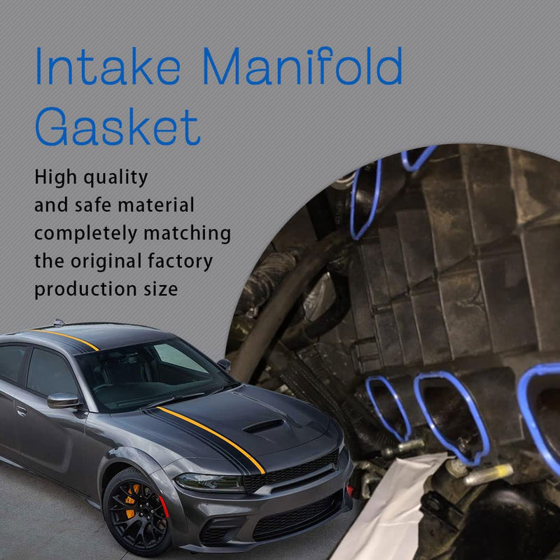 Intake Manifold Gaskets Lower & Upper Gasket Plenum Set, Intake Manifold Rubber Sealing Gasket Compatible with Dodge Chrysler Jeep, Replaces # 5184562AC 5184331AC
