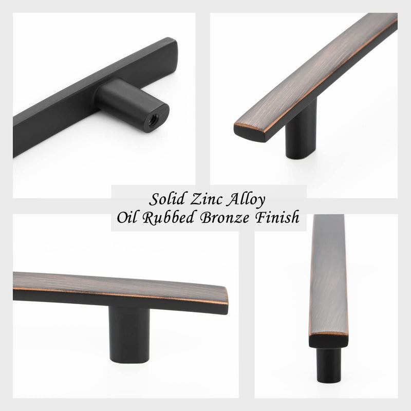10 Pack 5 Inch Hole Centers, Curved Oil Rubbed Bronze Cabinet Pulls Brushed Bronze Cabinet Handles Bronze Kitchen Hardware for Cabinets ZP2204 Drawers Bedroom Dresser Bathroom Vanity Cupboard 10